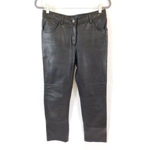 VINTAGE 90'S RAMPAGE BLACK LEATHER BOOT CUT PANTS SIZE 7